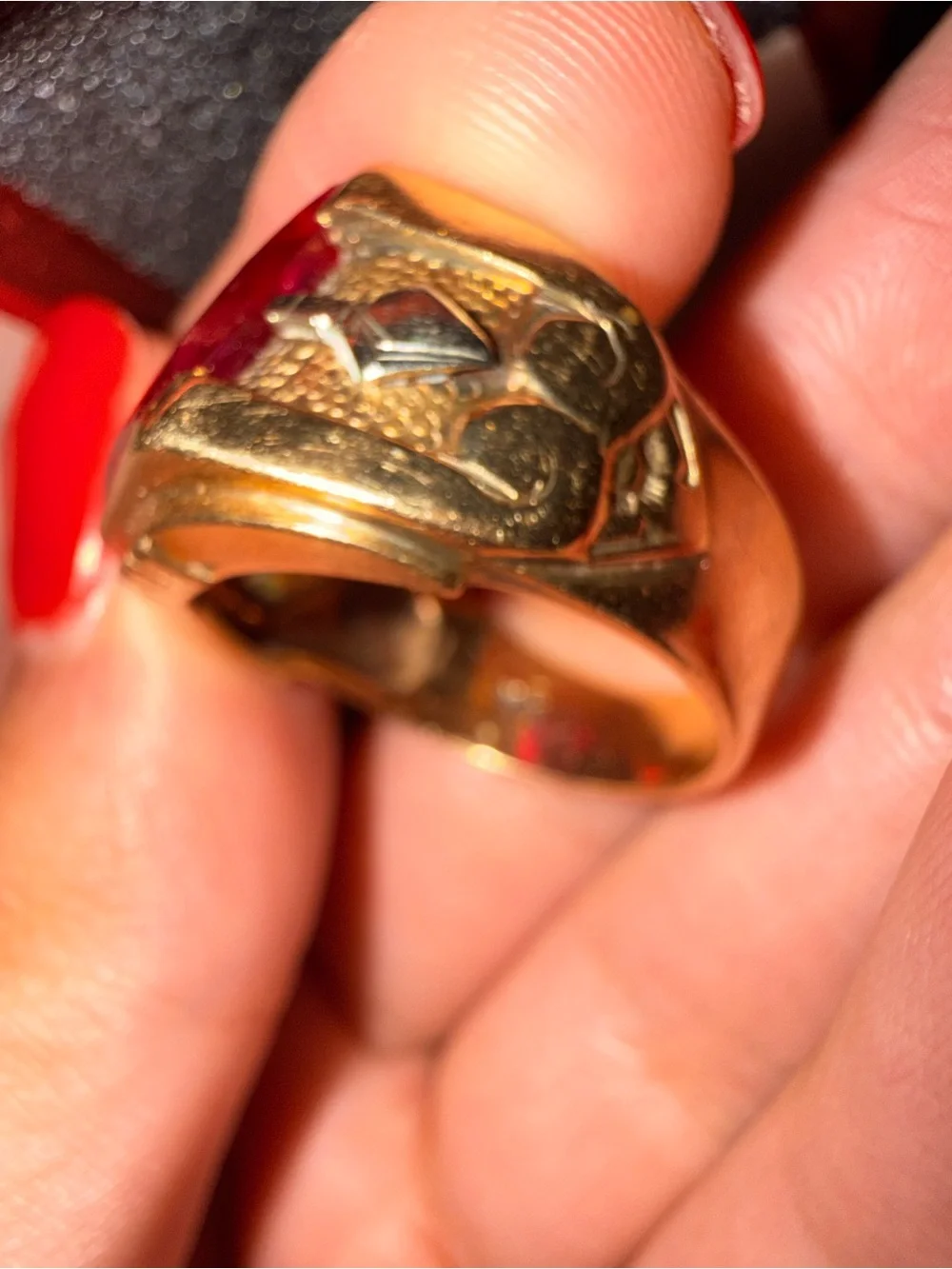 Masonic Red Ruby 10k gold Men’s Ring
